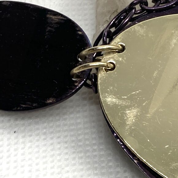 Vintage 1990s Bill Blass Copper Chain Necklace Pendant Adjustable 17'' - 20'' - Picture 5 of 9